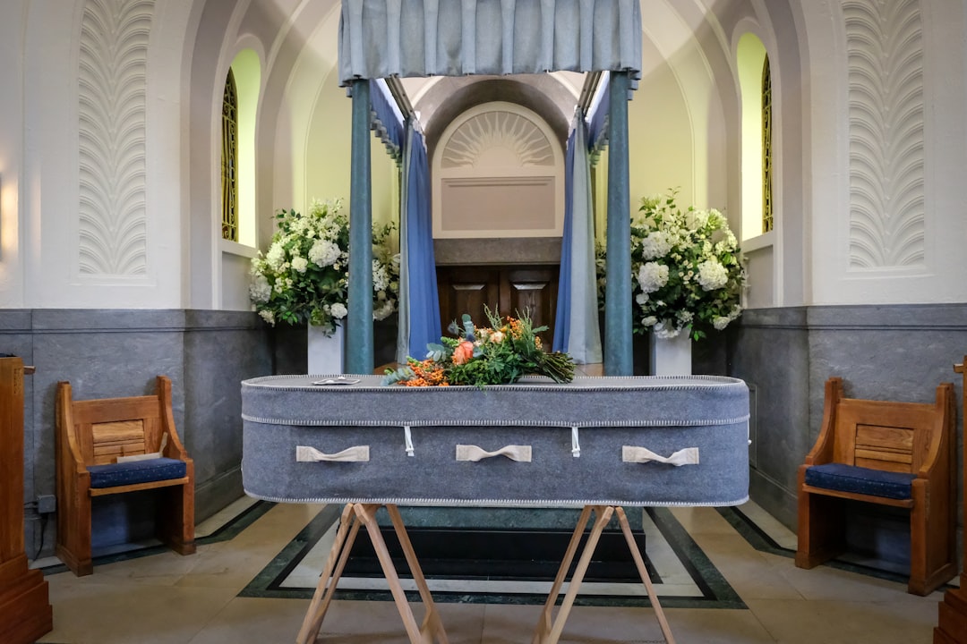 Photo casket, funeral procession